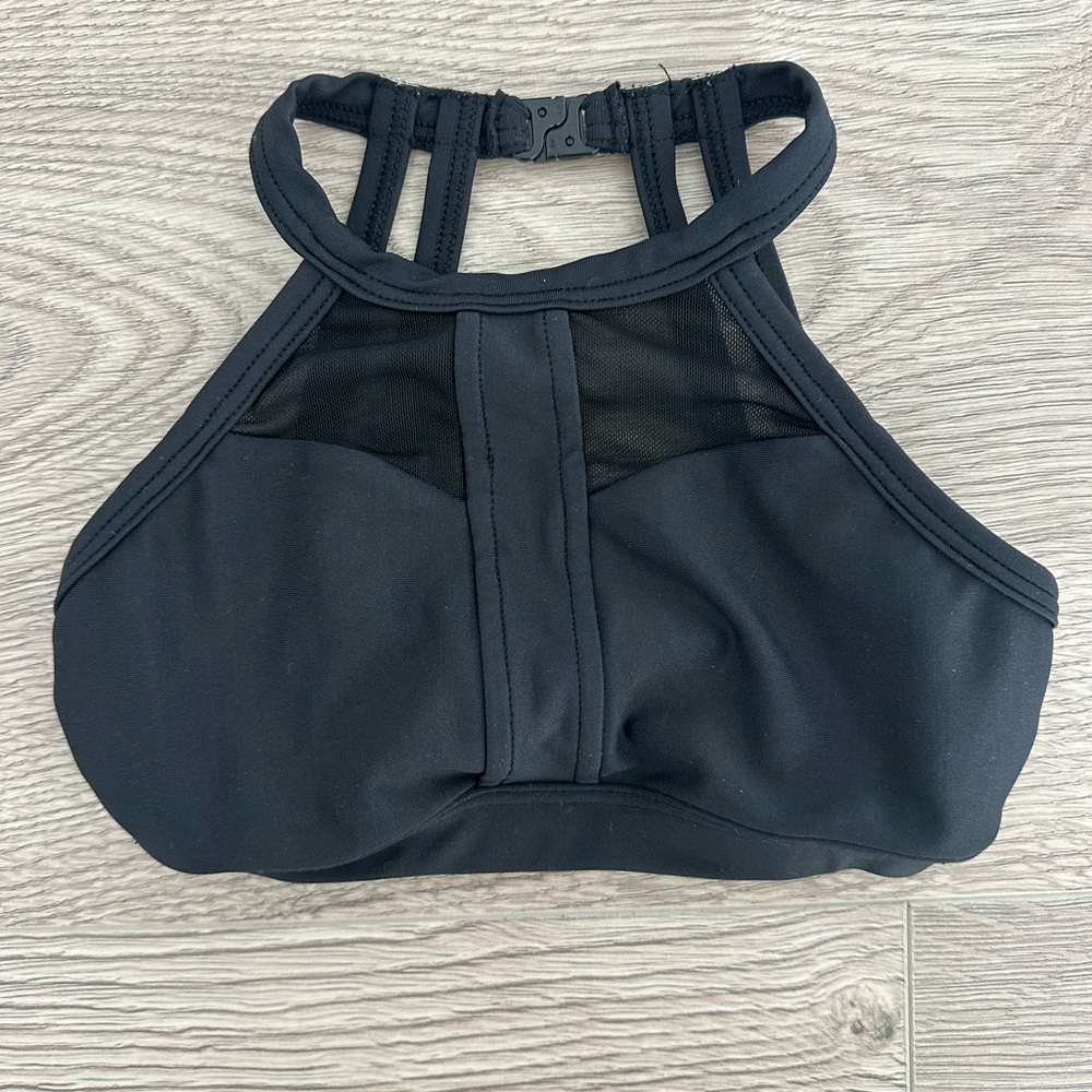Oh La La Black Halter Top with Mesh - Like New